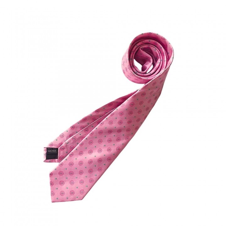Cà vạt hoa văn sen hồng- 147*7,5 cm